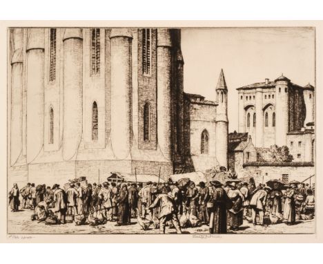 AR  * Anderson (Stanley, 1884-1966). The Goose Fair, Albi, 1931, etching with drypoint on wove paper, signed in pencil, addit