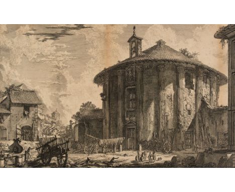 * Piranesi (Giovanni Battista, 1720-1778). Veduta del Tempio di Cibele a Piazza della Bocca della Verita, 1758, etching and e