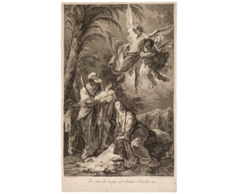 * Berardi (Fabio, 1728-circa 1782). Rest on the Flight into Egypt, after Giovanni Battista Tiepolo, 1760, etching on cream la