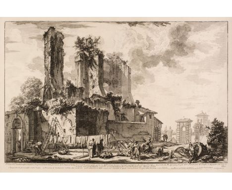 * Piranesi (Giovanni Battista, 1720-1778). Veduta dell'avanzo del Castello..., from the Vedute di Roma, 1753, etching and eng
