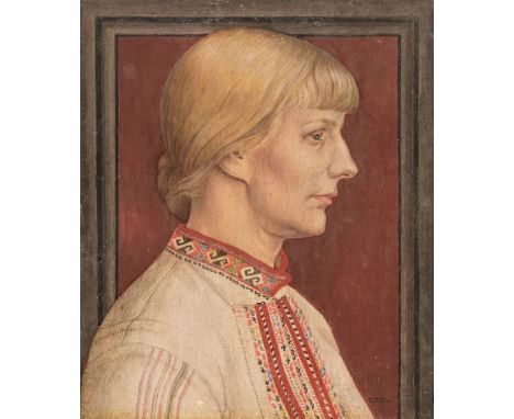 * Cree (Janet, 1910-1992). Prunella, circa 1930s, tempera on canvas board, signed lower right, artist's label to board verso,