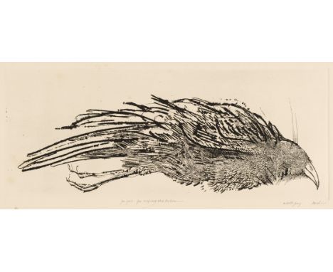 * Baskin (Leonard, 1922-2000). Dead Bird, etching on heavy wove paper, artist's proof, signed and inscribed and 'for Pat... f