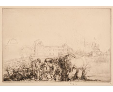 AR  * Blampied (Edmund, 1886-1966). Ostend, etching with drypoint, signed in pencil, from the edition of 100, even mount stai
