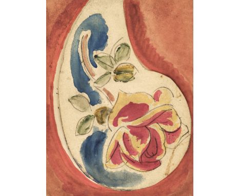AR * Grant (Duncan, 1885-1978). New Year Greetings card from Duncan Grant to Lady Ottoline Morrell, 1933, watercolour and pen