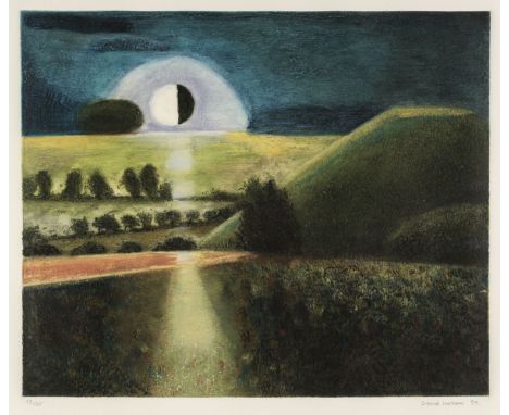 AR  * Inshaw (David, 1943-). Silbury Hill at Night, 1994, colour etching, signed, dated, and numbered 33/35 in pencil to lowe