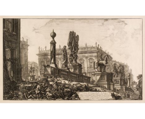 * Piranesi (Giovanni Battista, 1720-1778). Veduta del Campidoglio di fianco, 1757, etching and engraving on heavy laid paper,