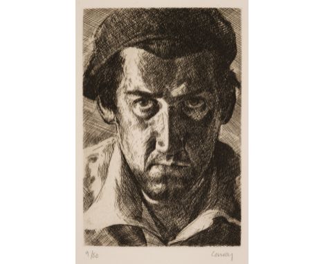 AR  * Conroy (Stephen, 1964-). Self Portrait, 1991, etching on wove paper, signed and numbered 9/50 in pencil, gallery labels