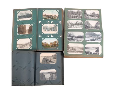 3 Vintage postcard albums, containing various topographical views of Britain, including some local Sussex (3)