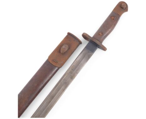 A First World War Period British Army 1907 pattern Enfield bayonet, blade marked for Sanderson and dated 1908, blade length 4