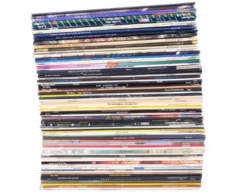 A collection of vinyl albums, various genres and artists, but including Imagination In The Heat Of The Night, So by Peter Gab
