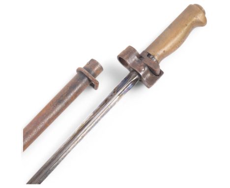 A First World War Period French Army Lebel M1886 epee bayonet, serial no. 66317, blade length 51cm, with brass hilt and origi