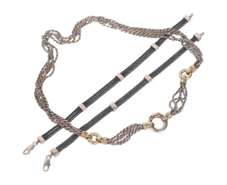 Various Danish modernist sterling silver jewellery, comprising Bent Eriksson multi-link chain necklace, 40cm, and 2 Jens Johs