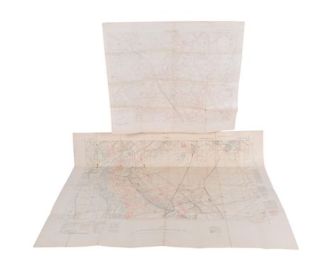 A First World War Period British Army trench map, of Vimy, France, 36C S.W.3 edition 8.A, scale 1:10000, with hand-drawn fron