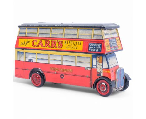 CHAD VALLEY - a Vintage novelty tinplate clockwork AEC double-decker bus, in red London Transport livery, made as a biscuit t