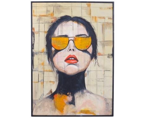 Clive Fredriksson, impressionist portrait of a lady, oil on board, framed, overall 72cm x 51cm
