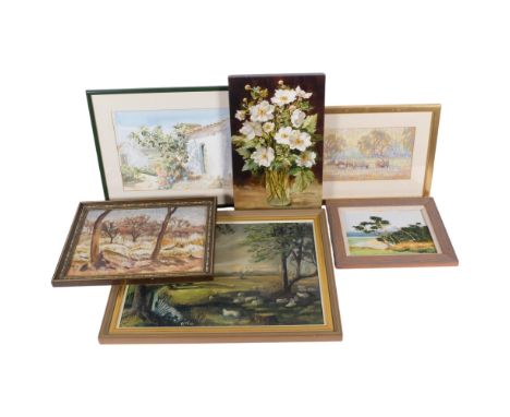 Anne Cotterill, giclee print on canvas, 3/50 "Wind Flowers", 41cm x 26cm, oil paintings, pastels of sheep, Anne Williams, pas