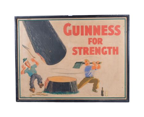 A large framed Vintage Guinness poster print, by Gilroy, 82cm x 107cm