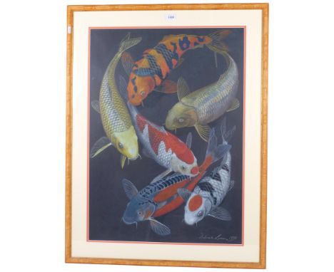 Deborah Lancer, pastel, Koi carp, signed and dated 1998, 78cm x 57cm, framed