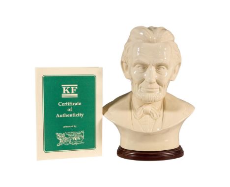Limited edition, 17 of 100, white bust of 16th president of the United States. Kevin Francis and Peggy Davies Ceramics marked