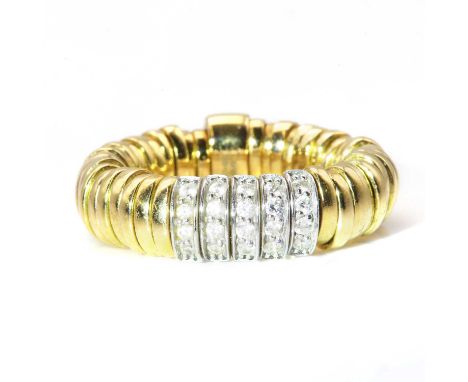 An 18ct gold diamond set 'Sweetie' ring, by Links of London, white gold oval links grain set with brilliant cut diamonds, to 