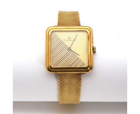 A gentlemen's 18ct gold Collingwood mechanical strap watch, c.1970,with a later gold bracelet. A cushion shaped case 27.80mm 