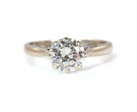 An 18ct white gold single stone diamond ring, by Boodle and Dunthorn, c.1980,a brilliant cut diamond with an estimated weight