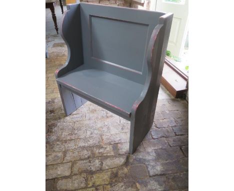 A shabby chic painted hall bench - Height 100cm x 82cm x 42cm 