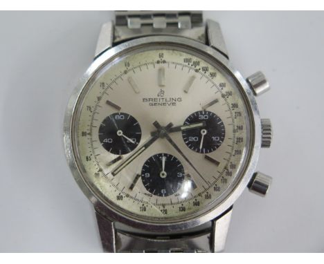 A Breitling 815 Top Time 1970's Chronograph stainless steel manual wind Panda Dial wristwatch with a 38mm case and Breitling 