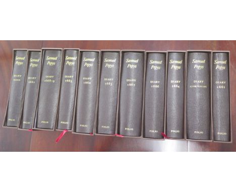 Eleven volumes of Samuel Pepys Diary by The Folio Society - online price £932 - in good condition 