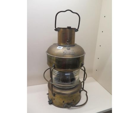 A brass ships marine lantern - Height 57cm 