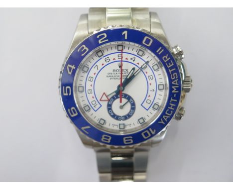 A stainless steel Rolex Yacht-Master Oyster steel bracelet Perpetual Chronometer wristwatch 2017 - model 116680 with bi-direc