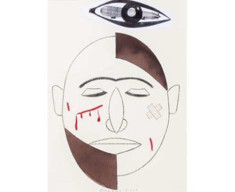 EDUARDO ARROYO (Madrid, 1937-2018)."Untitled".2004.Mixed media and collage on paper.Signed and dated in the lower area.Size: 