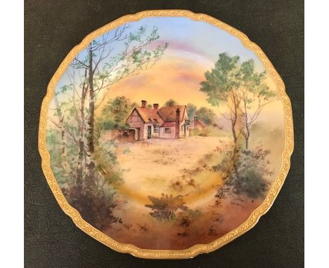 A Royal Doulton cabinet plate, The Three Crowns, Little Stoke, signed R. Brown, diameter 26cmCondition: good overall 