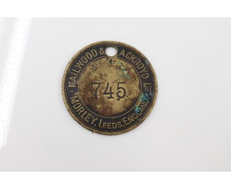 Miners token, Hailwood and Ackroyd, Leeds, imprinted Powell Duffryn River Level Colliery. UK P&amp;P Group 0 (£6+VAT for the 