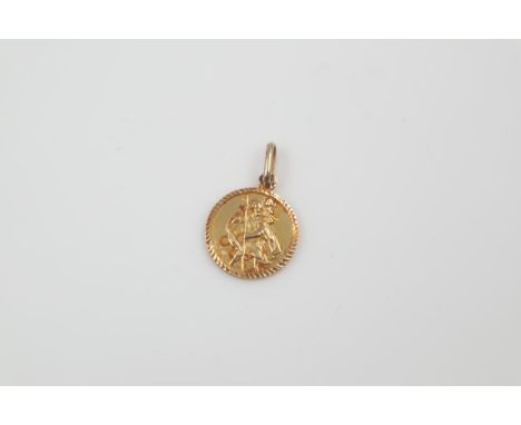 9ct gold St. Christopher, 1.6g. UK P&amp;P Group 0 (£6+VAT for the first lot and £1+VAT for subsequent lots)