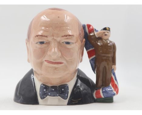 Manor Collectables Winston Churchill limited edition character jug, 158/500. H13cm UK P&amp;P Group 2 (£20+VAT for the first 