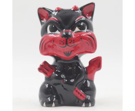 Lorna Bailey devil cat, no cracks or chips, H: 13 cm. UK P&amp;P Group 1 (£16+VAT for the first lot and £2+VAT for subsequent