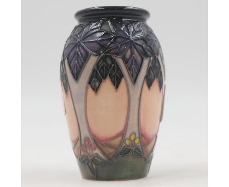 Moorcroft Cluny pattern vase, H: 11cm. UK P&amp;P Group 1 (£16+VAT for the first lot and £2+VAT for subsequent lots)