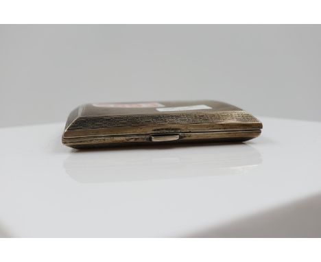 Silver cigarette/card case, Birmingham 1930, 132g. UK P&amp;P Group 1 (£16+VAT for the first lot and £2+VAT for subsequent lo