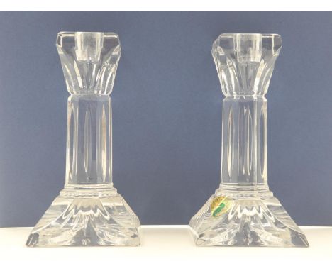 Pair of Waterford Crystal stub candlesticks. UK P&amp;P Group 2 (£20+VAT for the first lot and £4+VAT for subsequent lots) 
