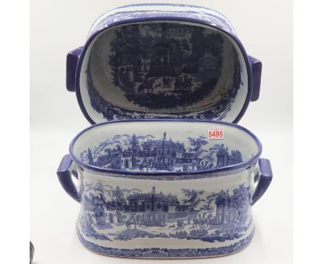 Pair of substantial Ironstone wine coolers, L: 44 cm. Not available for in-house P&amp;P