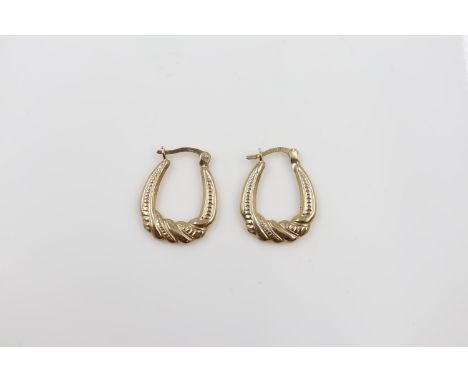 9ct gold pair of creole earrings. UK P&amp;P Group 0 (£6+VAT for the first lot and £1+VAT for subsequent lots) 