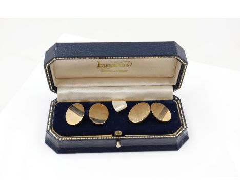 9ct gold cufflinks and tiepin, boxed, no engraving millennium hallmark. Cufflinks: 8.0g. UK P&amp;P Group 0 (£6+VAT for the f