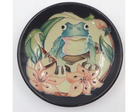 Moorcroft Anura frog charger by Rachel Bishop, no cracks or chips, D: 11 cm. UK P&amp;P Group 1 (£16+VAT for the first lot an