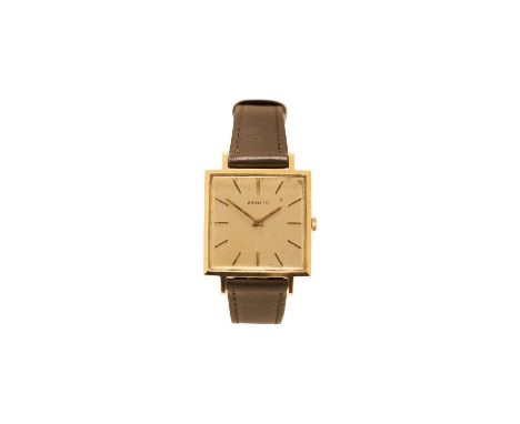   Zenith Vintage 18 Kt Golduhr mit Lederband 28 x 28 mm Handaufzug        Zenith Vintage 18 kt gold watch with leather strap 
