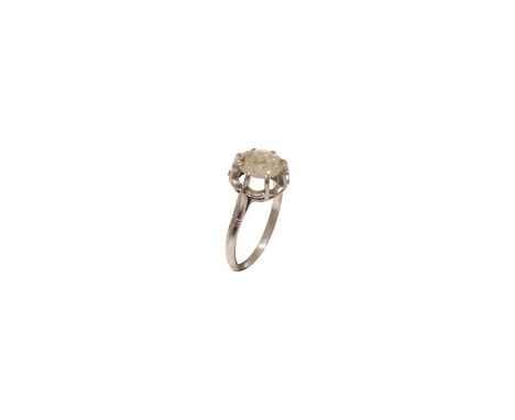   Damenring Ring WG 585/fein mit einem Altschliff Diamanten ca. 2,5ct, GesGew. 4,1gramm RW 56         Ring ladies ring with r