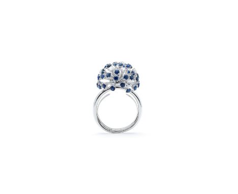 &nbsp;Ring WG/750fein mit Brillanten zus. ca. 0,53ct, und Saphire zus.ca. 3,43ct,&nbsp; GesGew. 11,10g RW 60&nbsp;&nbsp;ladie