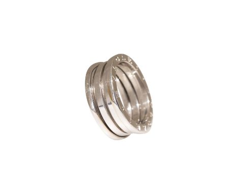   Damenring Ring WG 750/fein BULGARI B.zero1 GesGew.10,7gramm RW 58        Ring ladies ring by Bulgari "B.zero" in 18k white 