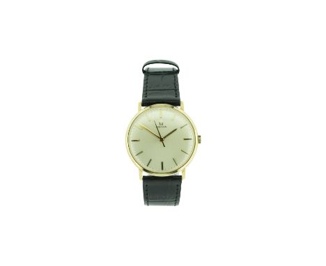   Omega Gold Golduhr 14 Kt Handaufzug mit Zentralsekunde Goldboden graviert Fleiss und Wille Durchmesser 33 mm        Omega G