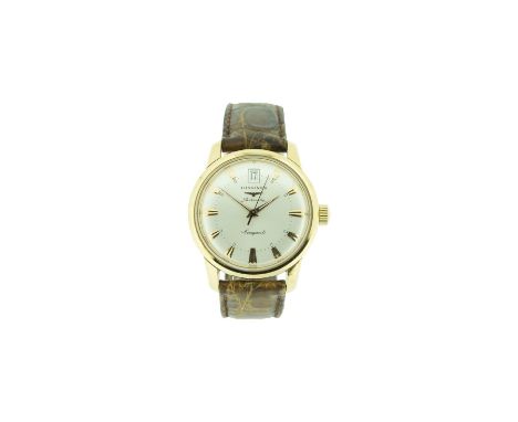   Longines 18 Kt  Conquest Automatik Vintage Massive sehr schöne Vintage 18Kt Golduhr mit Automatikwerk und Datum auf Lederba